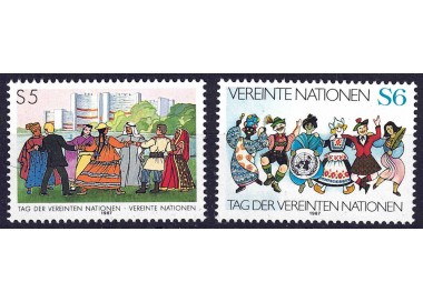 ONU VIENNA 1987 Giornata delle Nazioni Unite 2v MNH**