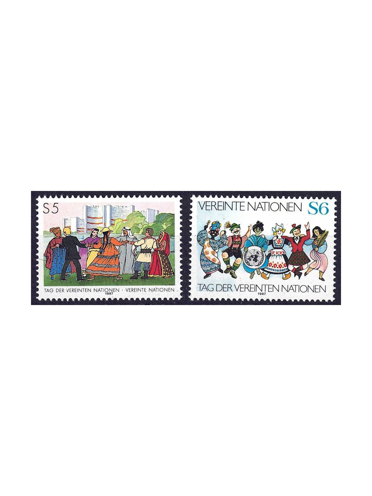 UN VIENNA 1987 United Nations Day 2v MNH**