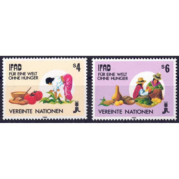 ONU VIENNA 1988 Sviluppo dell'agricoltura 2v MNH**