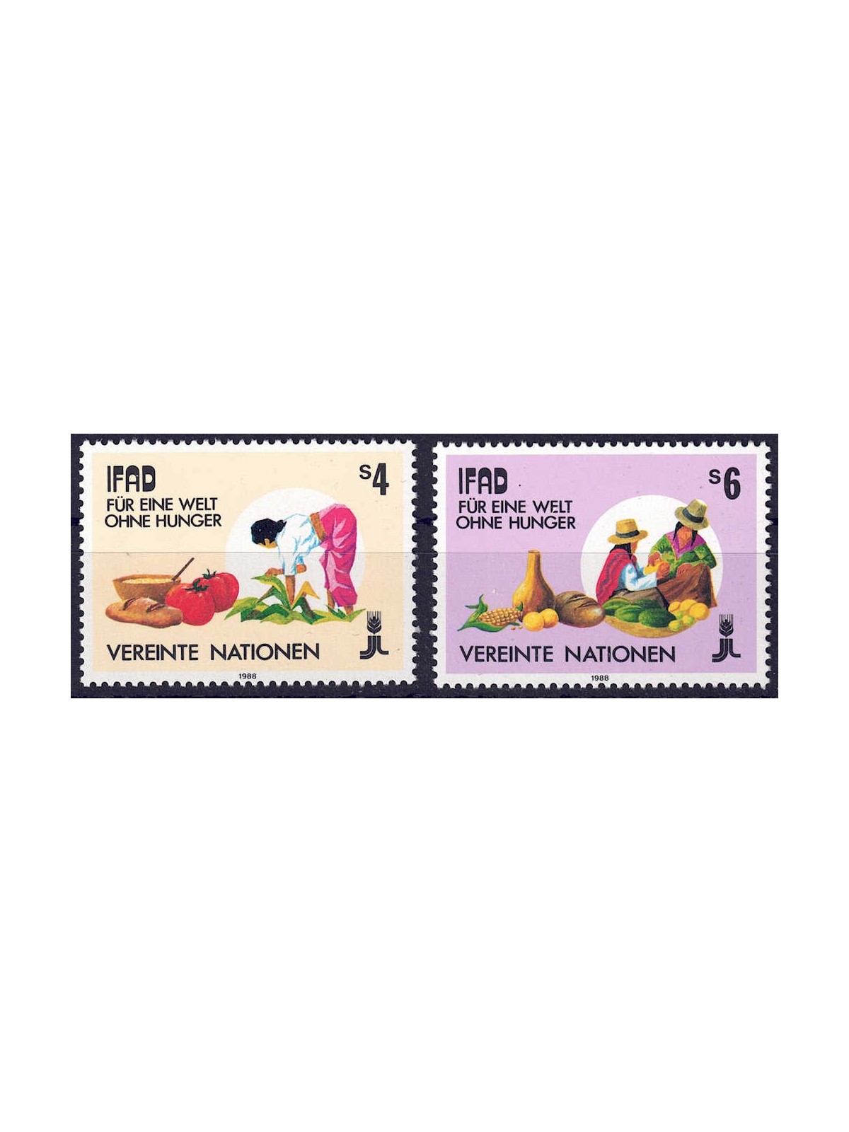 UN VIENNA 1988 Agricultural Development 2v MNH**