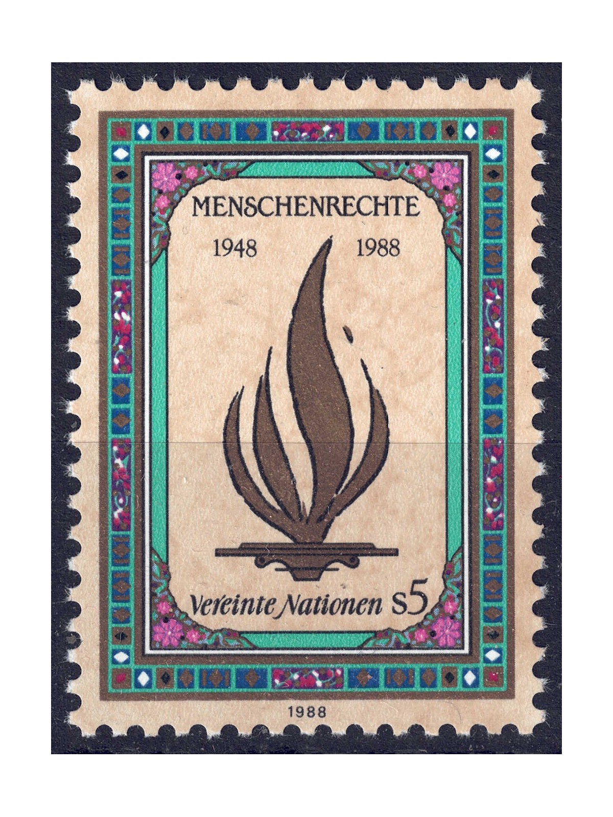 ONU VIENNA 1988 Diritti dell'Uomo MNH**