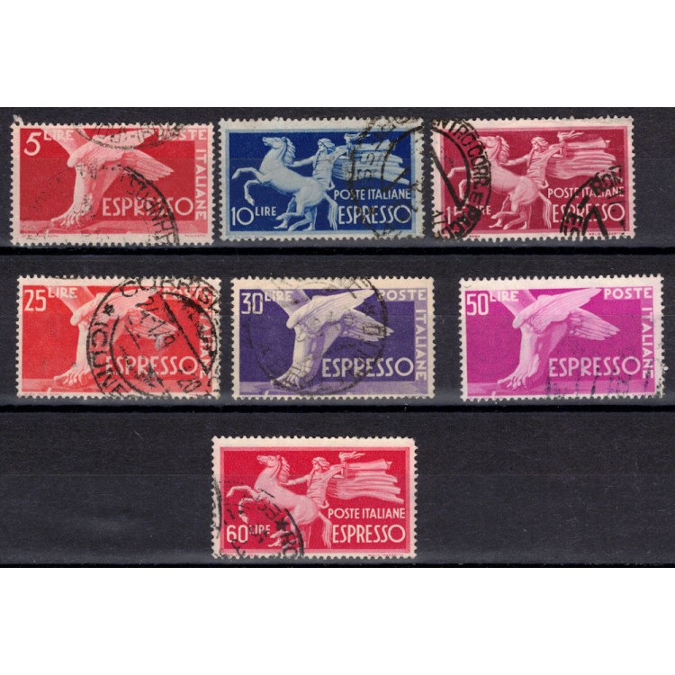 ITALY 1946-51 Democratic, express 7v used