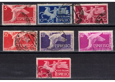 ITALY 1946-51 Democratic, express 7v used