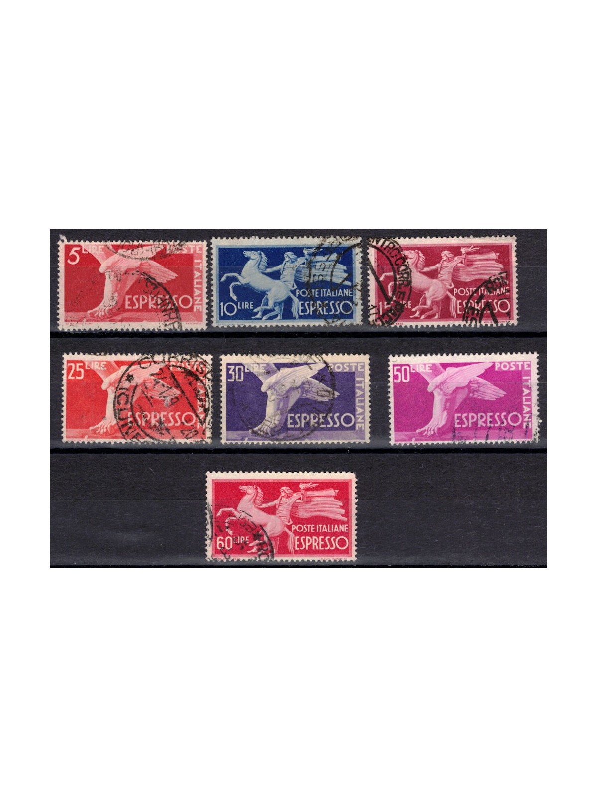ITALIA 1946-51 Democratica, espressi 7v us
