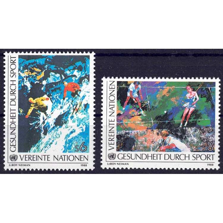 UN VIENNA 1988 Sport equals Health 2v MNH**