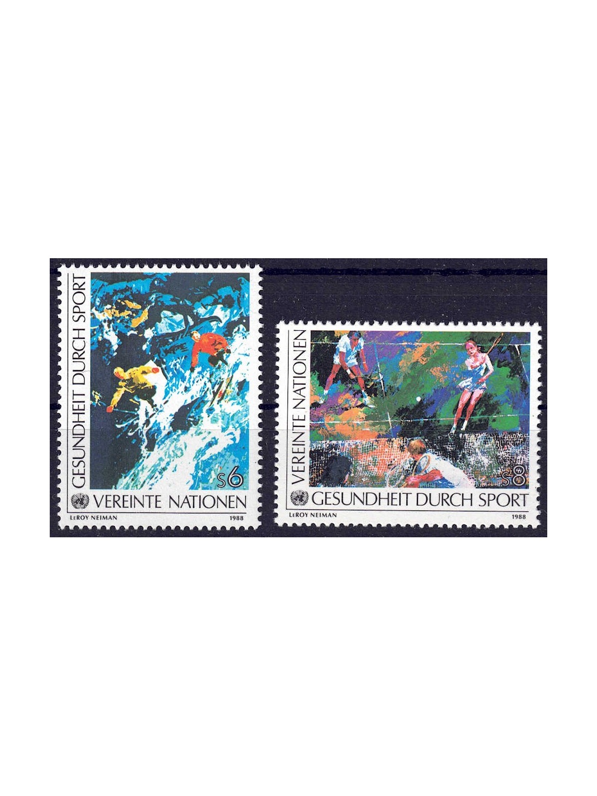 ONU VIENNA 1988 Sport uguale Salute 2v MNH**