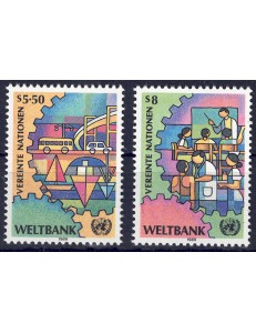ONU VIENNA 1989 Banca mondiale 2v MNH**