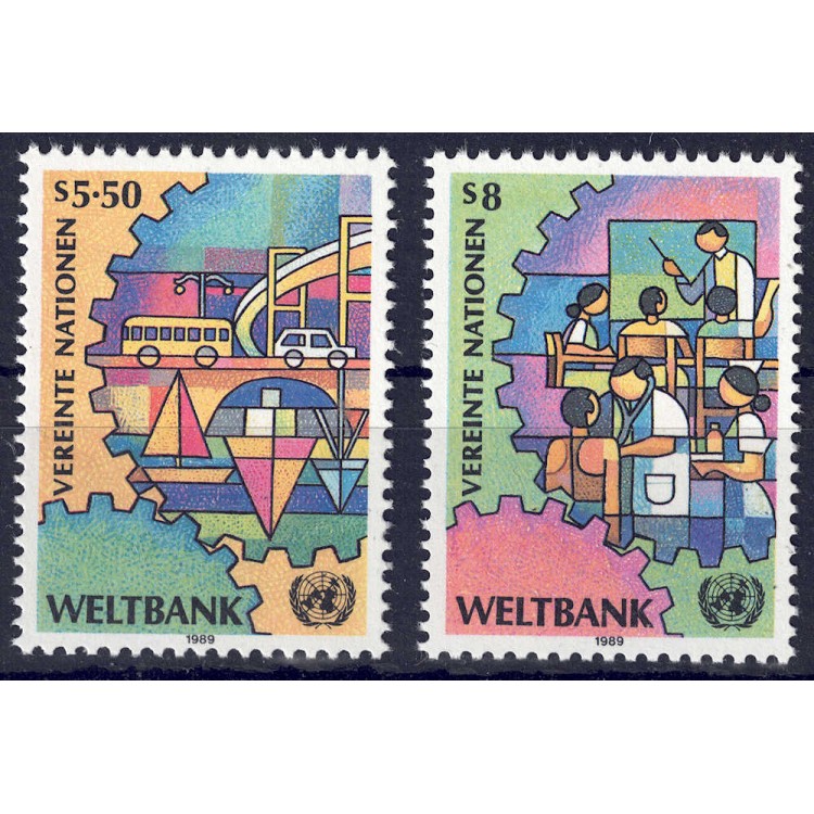 UN VIENNA 1989 World Bank 2v MNH**