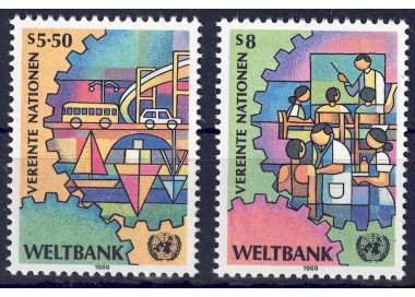 UN VIENNA 1989 World Bank 2v MNH**