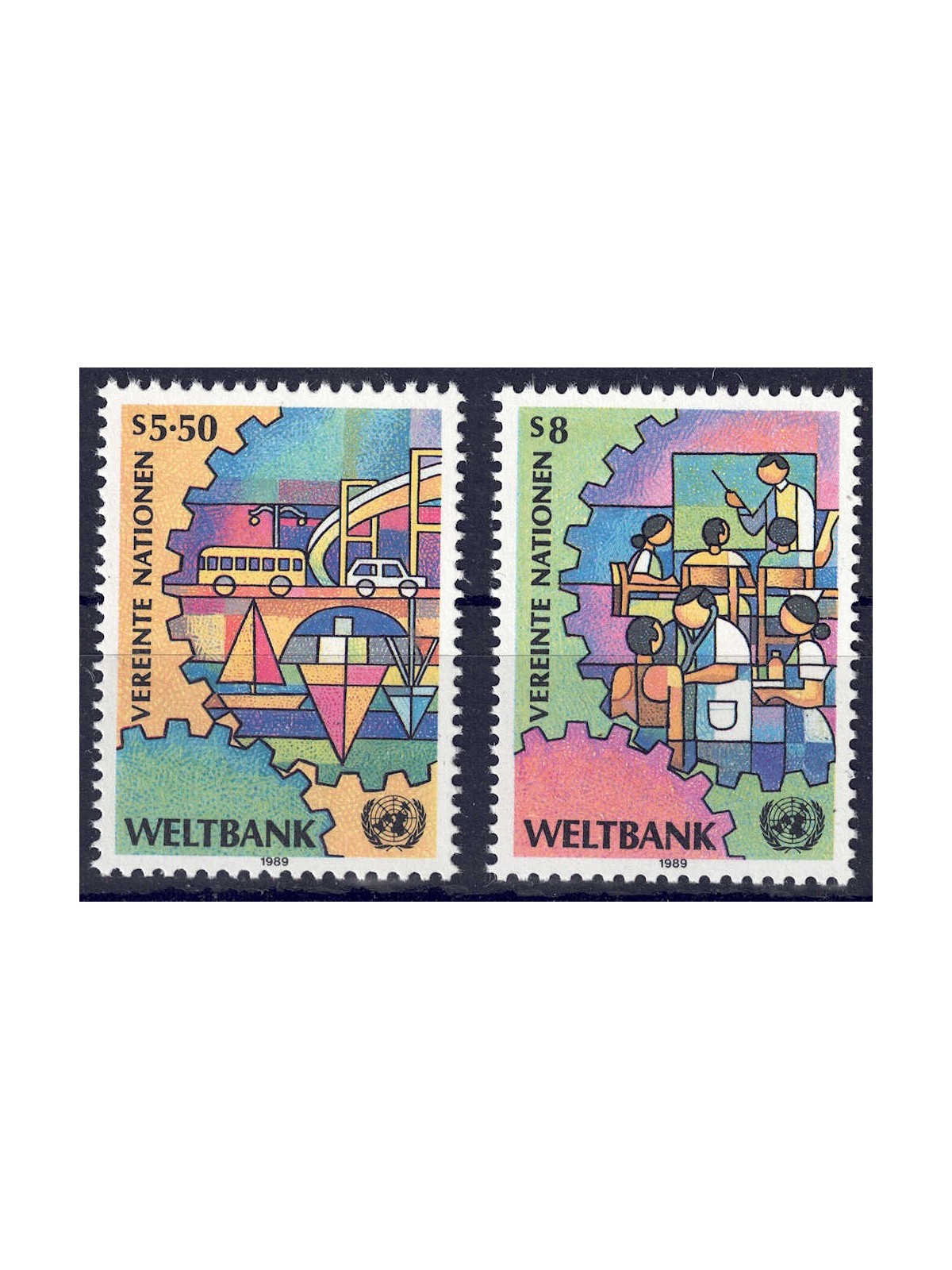 UN VIENNA 1989 World Bank 2v MNH**