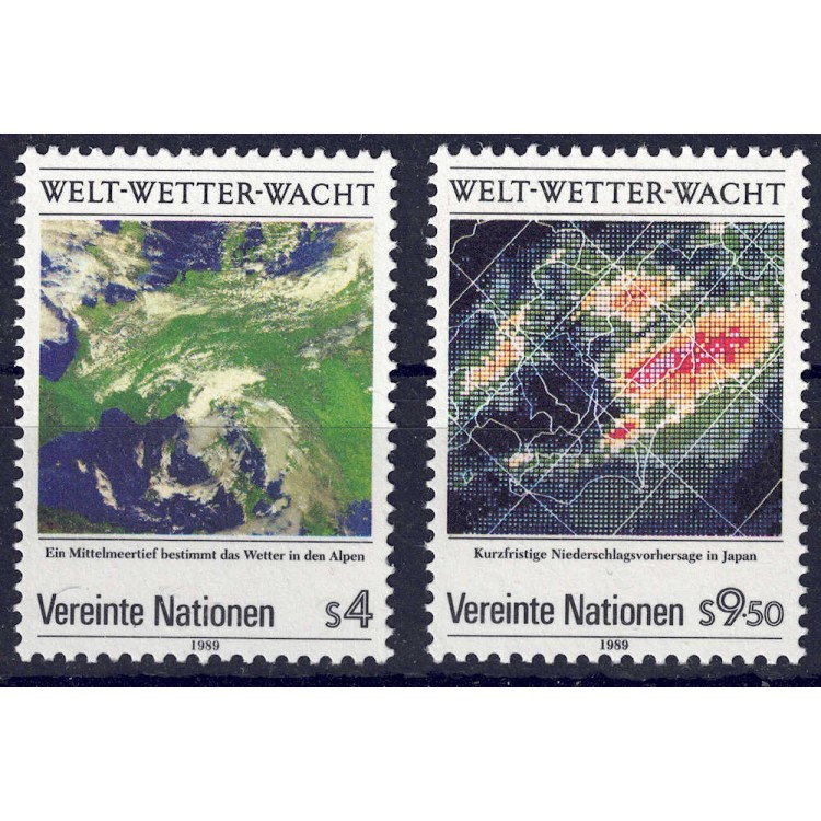 UN VIENNA 1989 Weather Guard 2v MNH**