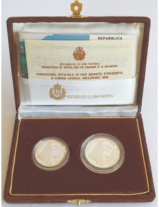 SAN MARINO 1988 Diptych of the XV and XXIV Olympiad 2 Silver Coins Proof