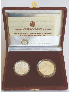 SAN MARINO 1991 Diptych Verso Barcellona 92 - Commemorative Coins of the XXV Olympiad Proof