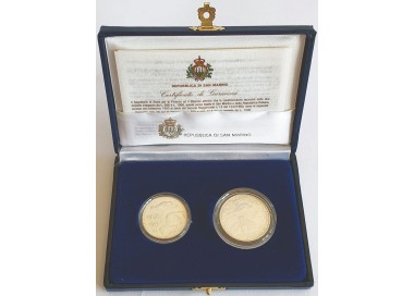 SAN MARINO 1993 Diptych Animal World in Danger, Silver Coins Proof