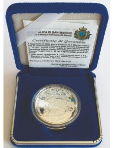SAN MARINO 2000 Moneta dei 1700 anni dalla fondazione della Repubblica in Argento Proof