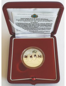 SAN MARINO 2005 Moneta in argento delle Olimpiadi invernali Torino 2006 Fondo Specchio