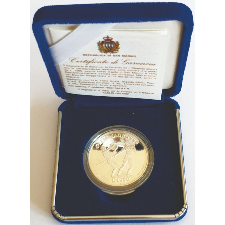 SAN MARINO 1995 Silver Coin of the XXVI Olympiad Proof