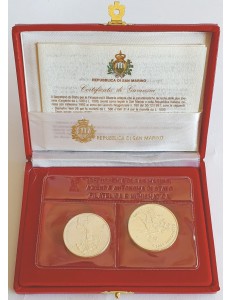 SAN MARINO 1992 Diptych of silver coins commemorating the XXV Olympiad
