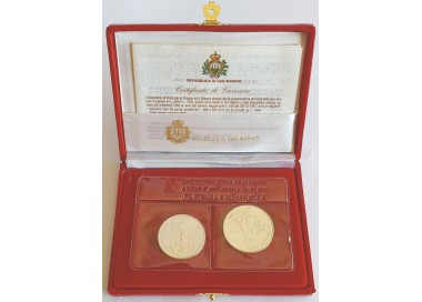 SAN MARINO 1992 Diptych of silver coins commemorating the XXV Olympiad