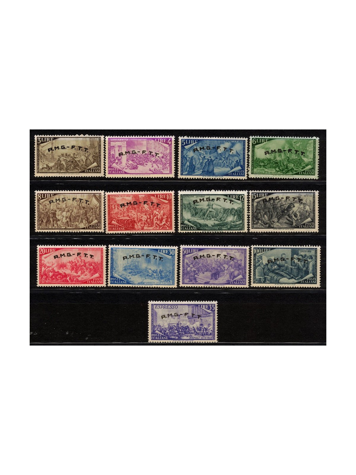 TRIESTE A 1948 Centenario del Risorgimento 13v MNH**