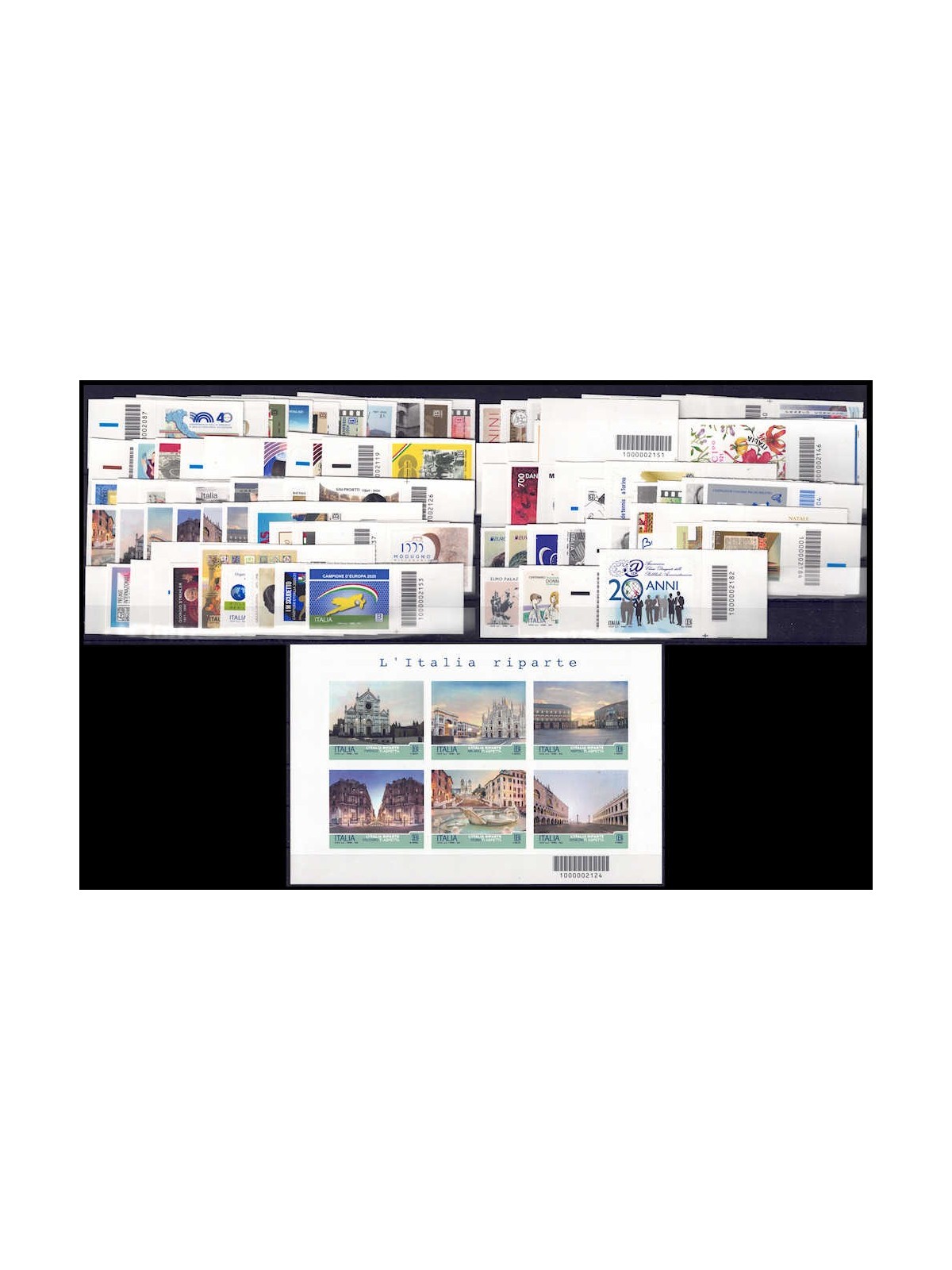 ITALY 2021 Complete Year with barcode 93v + 1 s/s MNH**