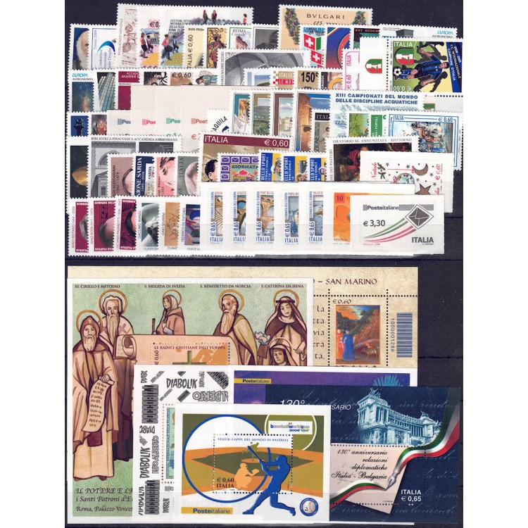 ITALY 2009 Complete year 68v + 6 s/s MNH**