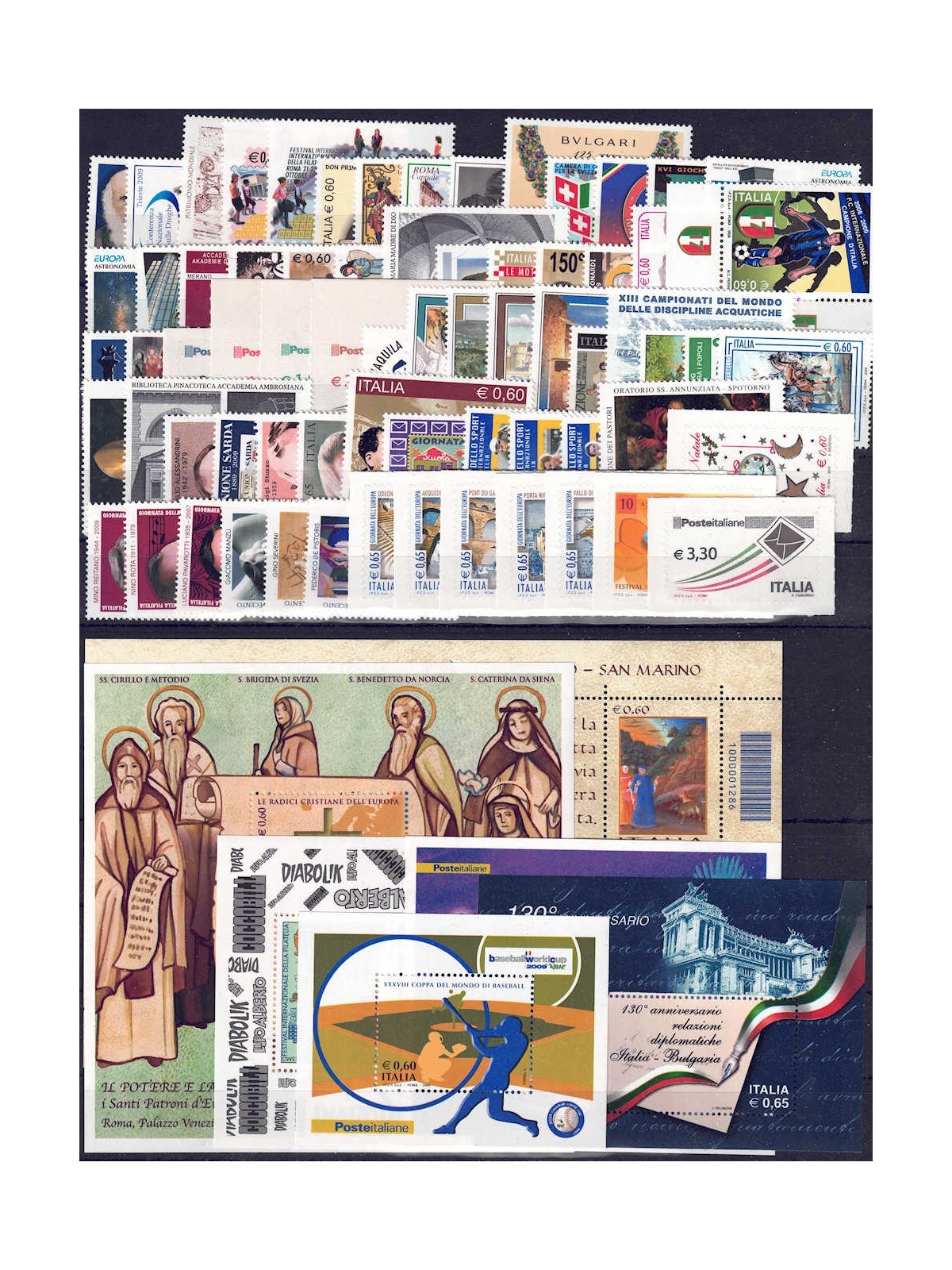 ITALIA 2009 Annata completa 68v + 6 BF MNH**