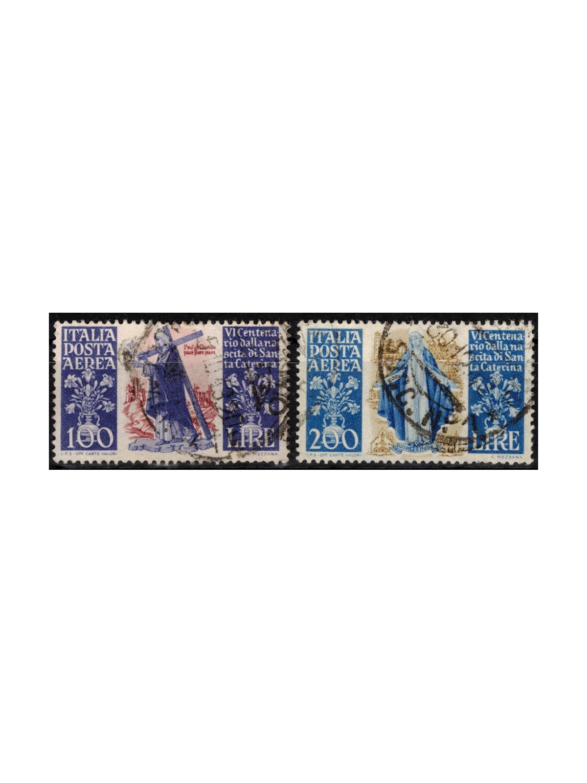 ITALY 1948 Santa Caterina (airmail) 2v us
