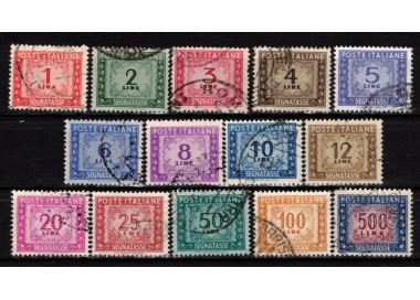 ITALY 1947-54 Postage Due (wheel) 14v us