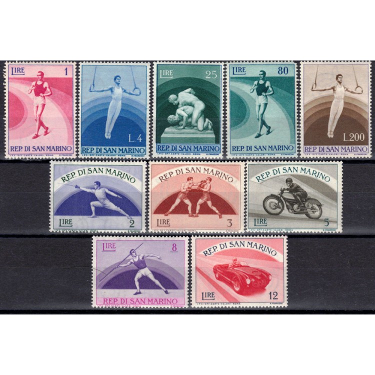SAN MARINO 1954 Sport, 2ª emissione 10v MNH**