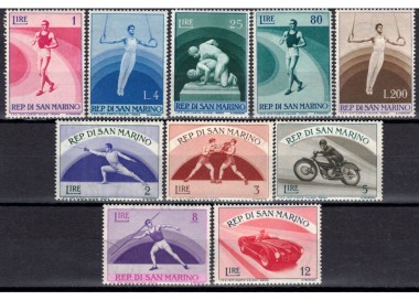 SAN MARINO 1954 Sport, 2nd issue 10v MNH**