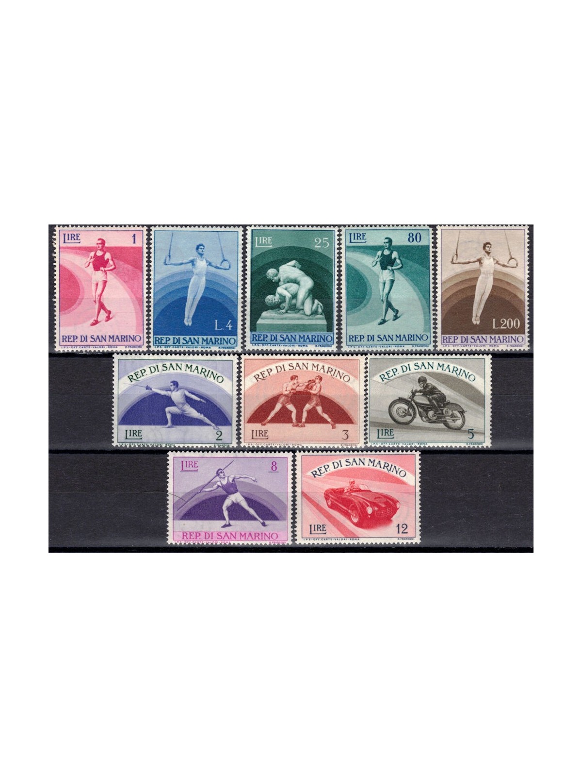 SAN MARINO 1954 Sport, 2nd issue 10v MNH**