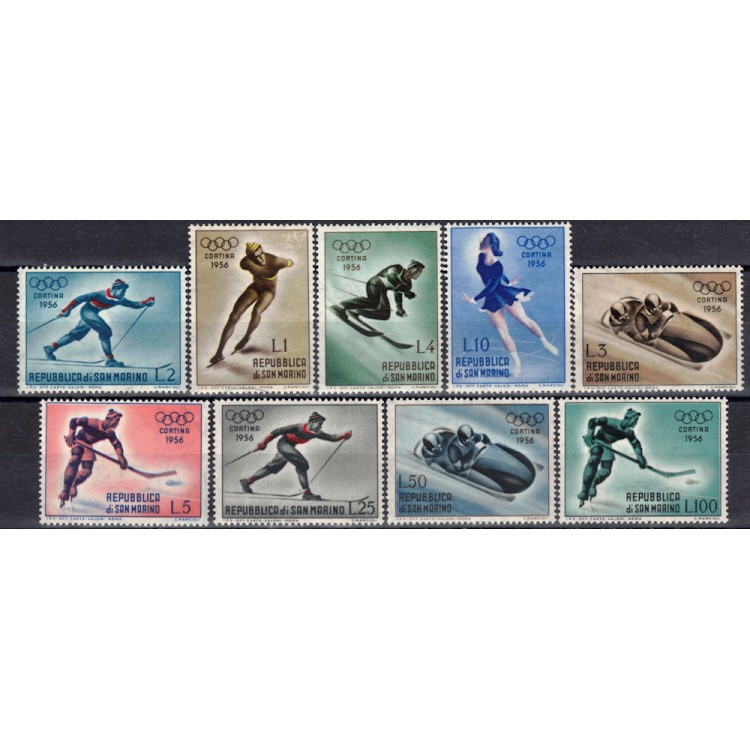 SAN MARINO 1955 Giochi olimpici invernali 9v MNH**