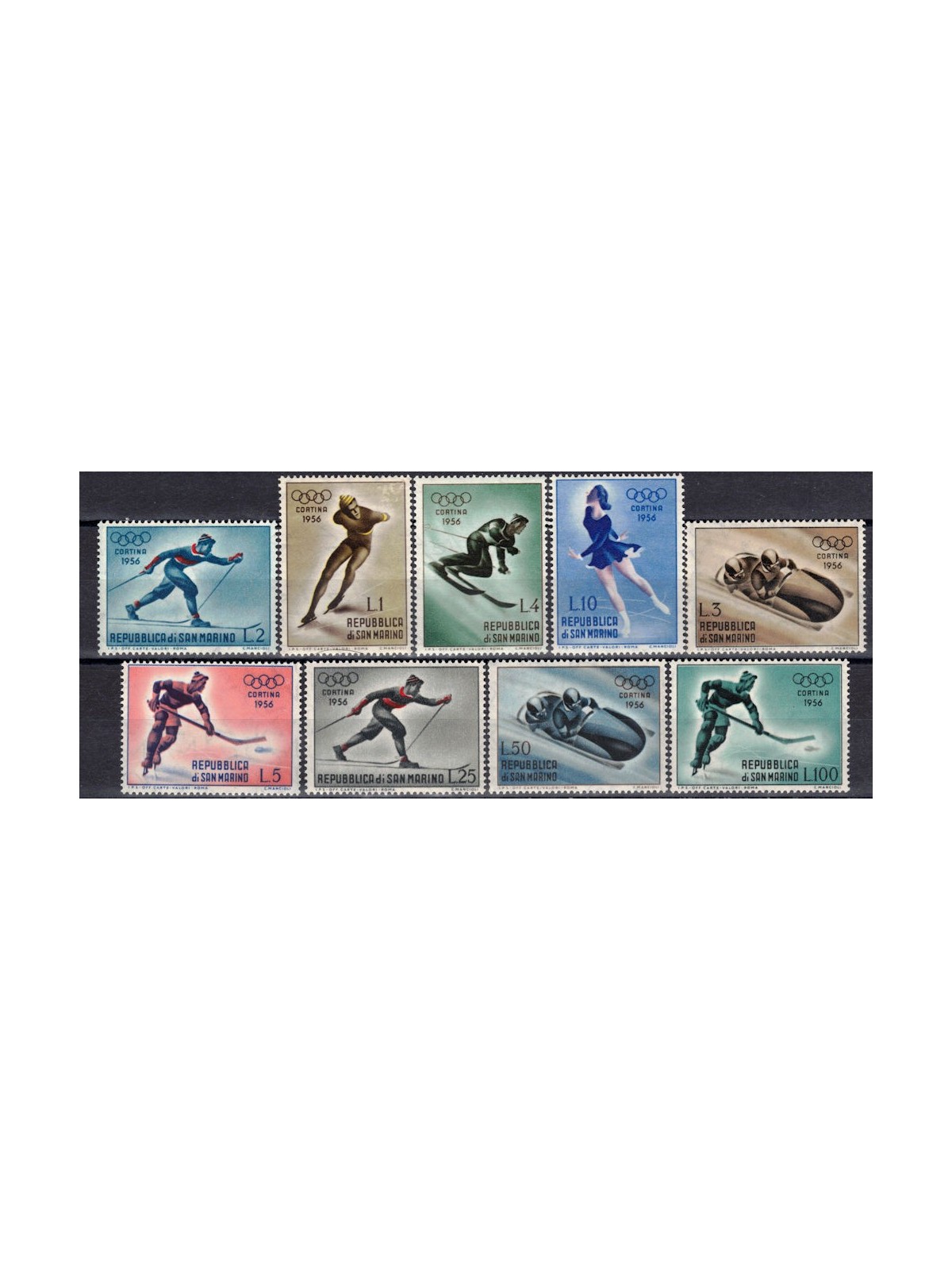SAN MARINO 1955 Giochi olimpici invernali 9v MNH**