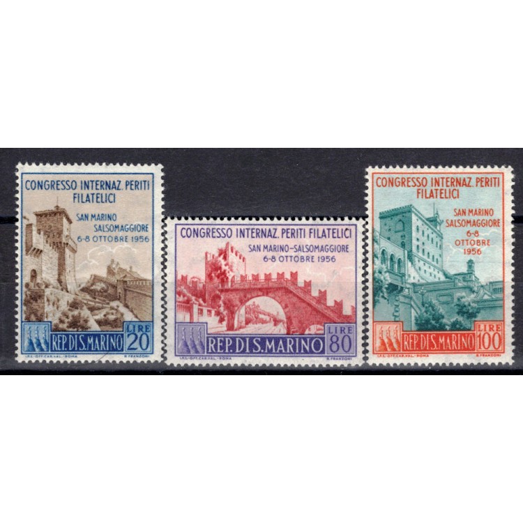 SAN MARINO 1956 Congress of Philatelic Experts 3v MNH**