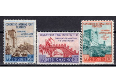 SAN MARINO 1956 Congress of Philatelic Experts 3v MNH**