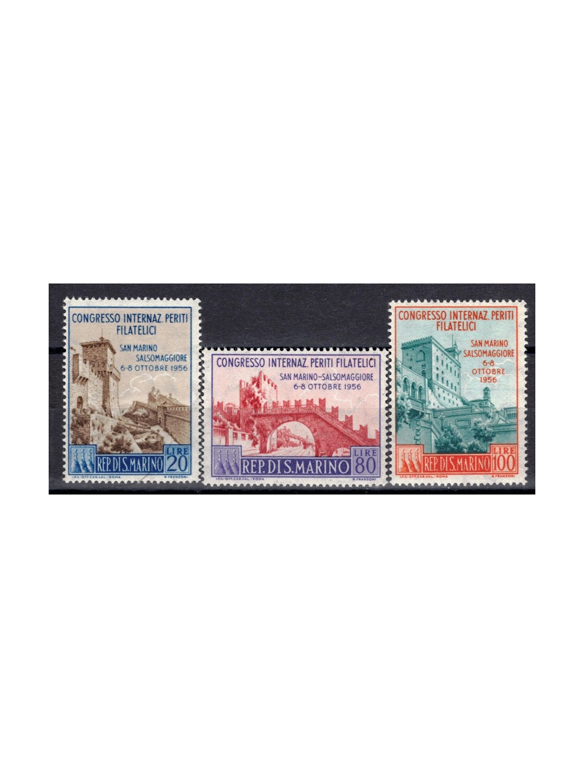 SAN MARINO 1956 Congresso dei Periti Filatelici 3v MNH**