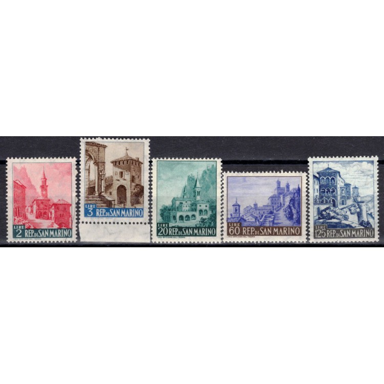 SAN MARINO 1957 Vedute di San Marino 5v MNH**