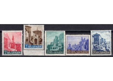 SAN MARINO 1957 Vedute di San Marino 5v MNH**