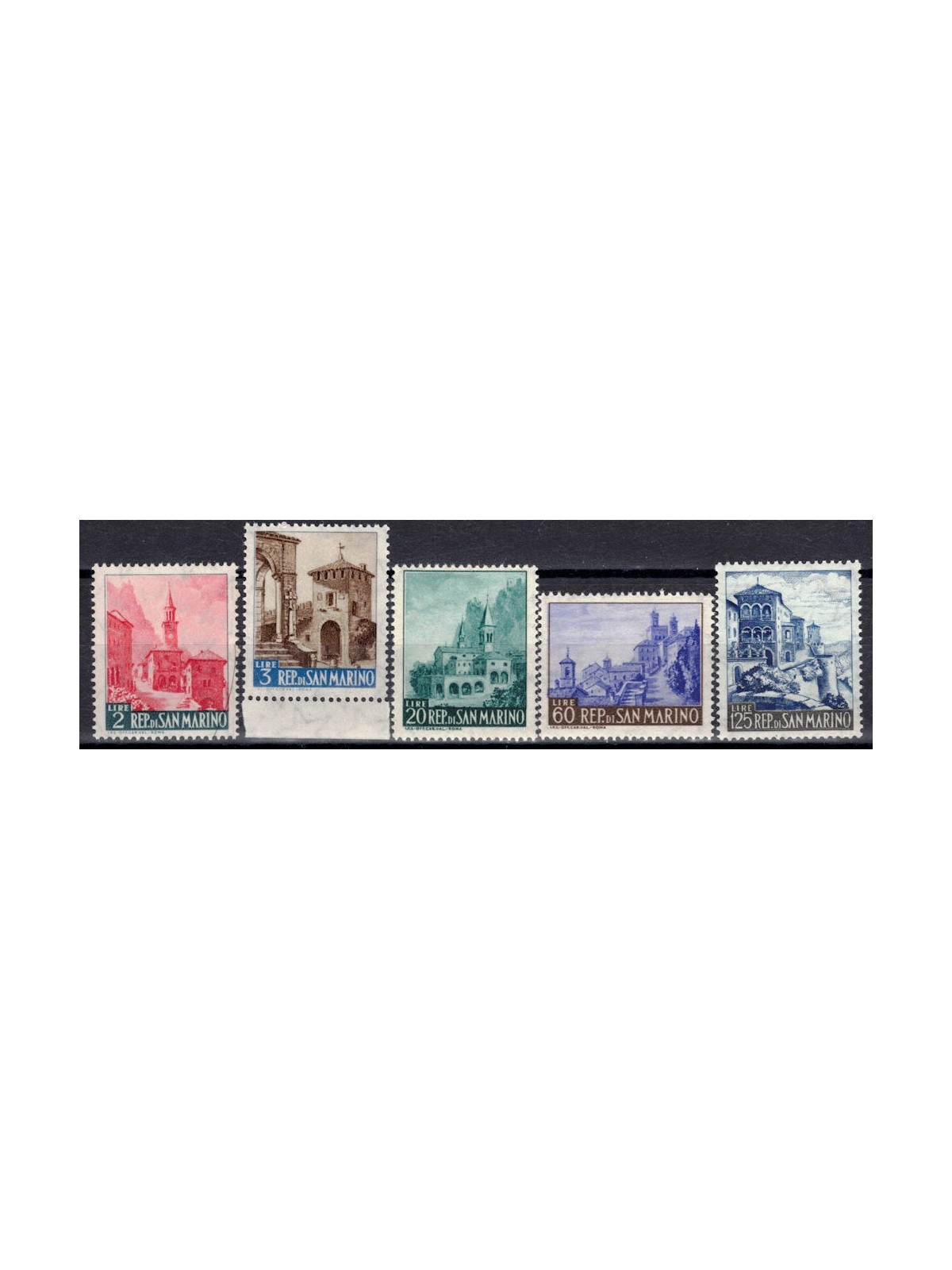 SAN MARINO 1957 Views of San Marino 5v MNH**