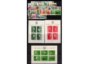 SAN MARINO 1960 Annata completa 47v + 3 BF MNH**