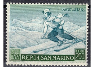 SAN MARINO 1953 Sport, sciatrice MNH**
