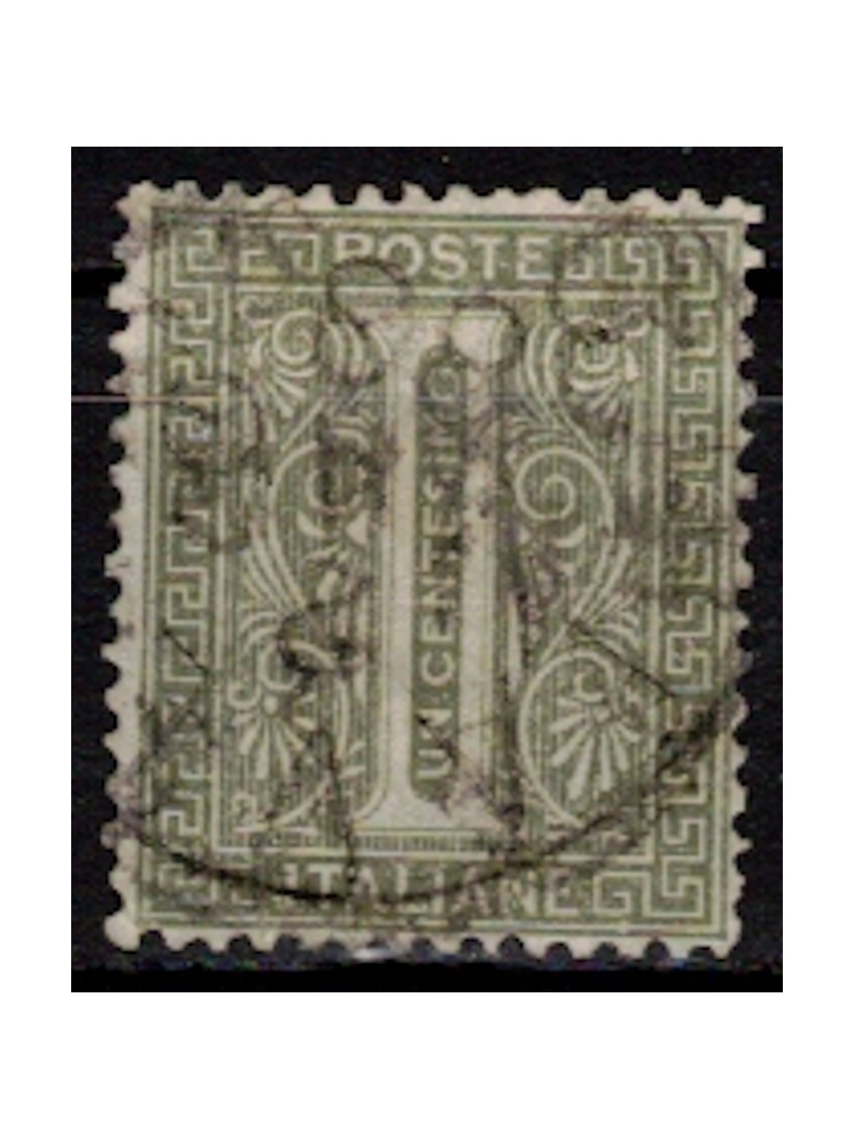 ITALY KINGDOM 1865 De La Rue 1c green (Turin) us