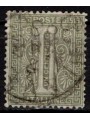 ITALIA REGNO 1865 De La Rue 1c verde (Torino) us