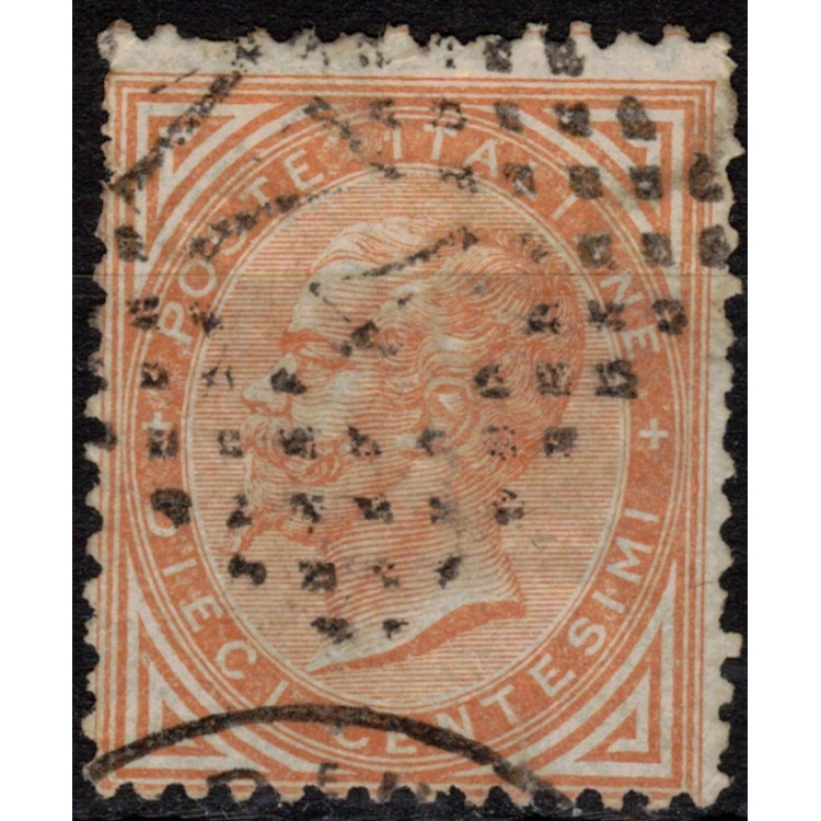ITALIA REGNO 1863 De La Rue 10c ocra (Londra) us