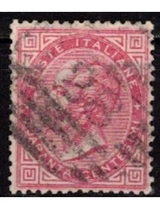 ITALIA REGNO 1865 De La Rue 40c rosa (Torino) us