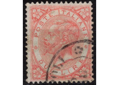 ITALIA REGNO 1863 De La Rue 2£ vermiglio (Londra) us