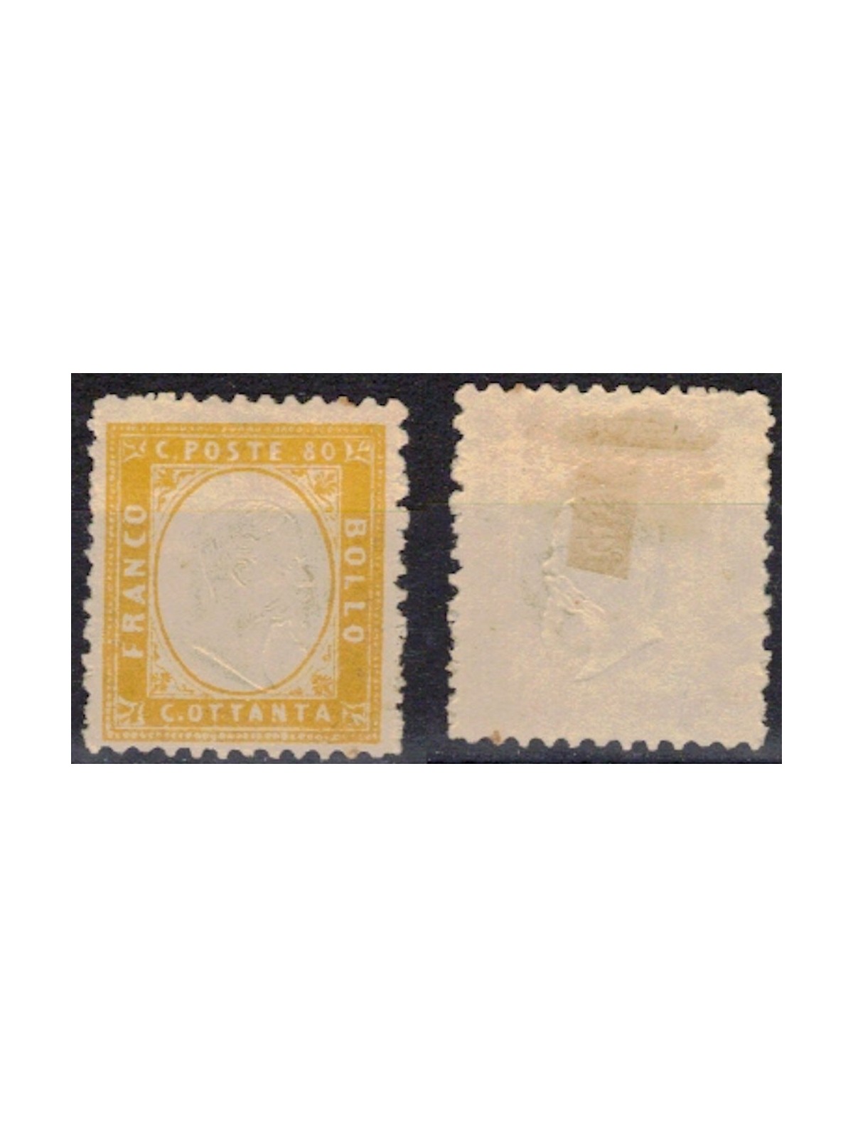 ITALY KINGDOM 1862 80c orange-yellow MH*