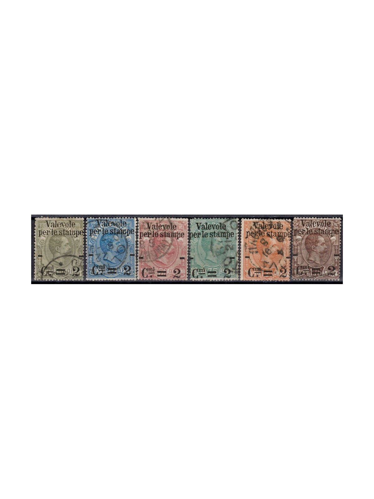 ITALIA REGNO 1890 Valevole per le stampe 6v us