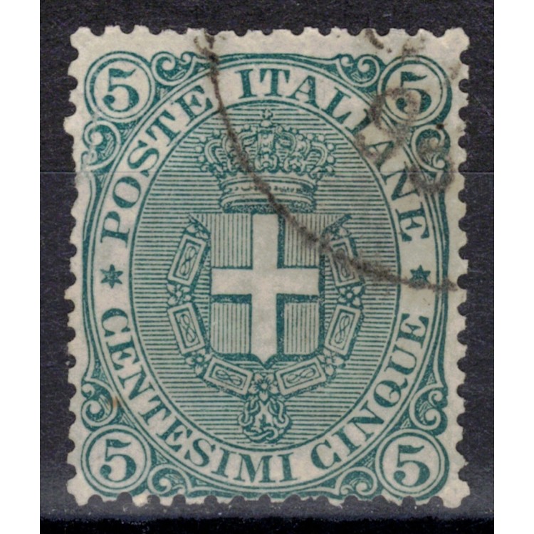 ITALY KINGDOM 1891 Coat of Arms 5c green us